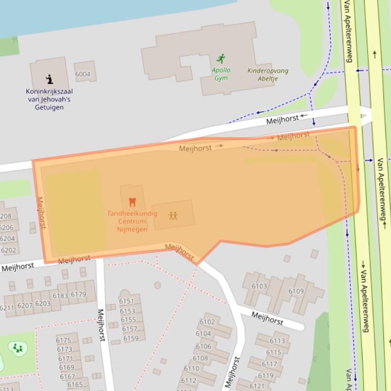 Kaart van postcodegebied 6537KV.