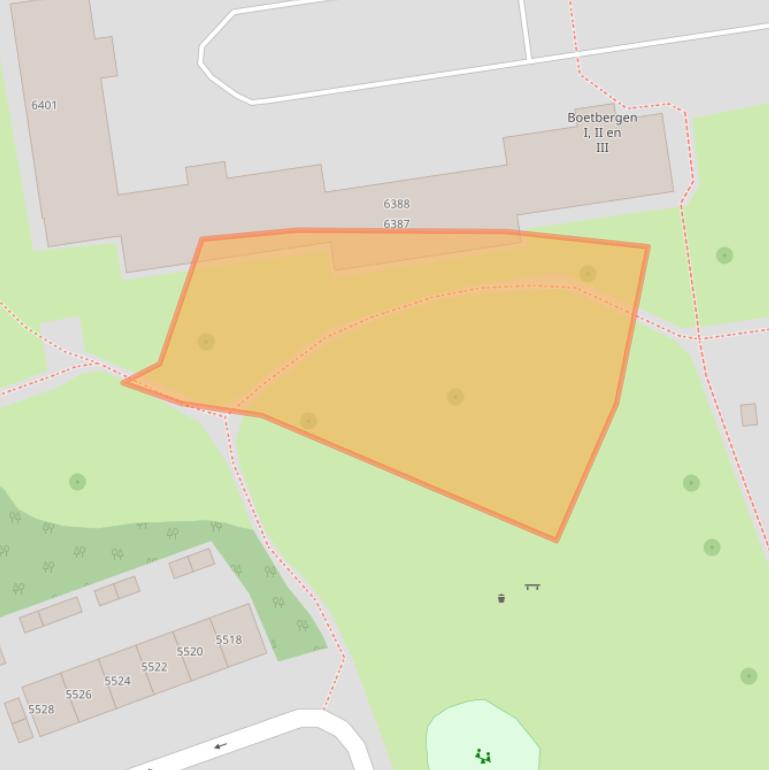 Kaart van postcodegebied 6537LA.