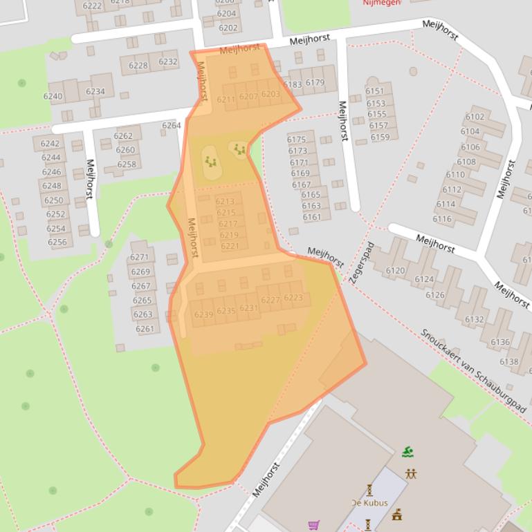 Kaart van postcodegebied 6537LL.