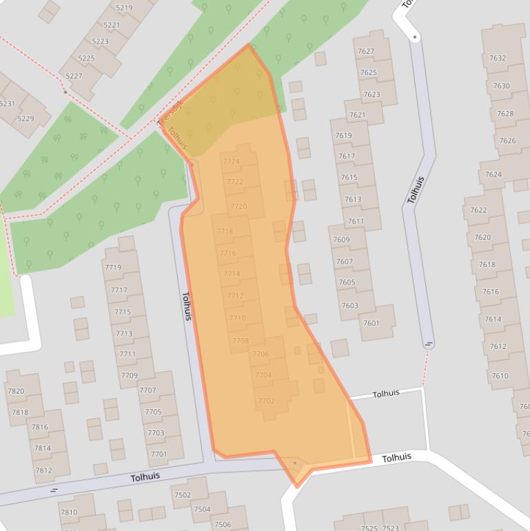 Kaart van postcodegebied 6537RX.