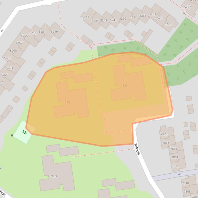 Kaart van postcodegebied 6537SC.