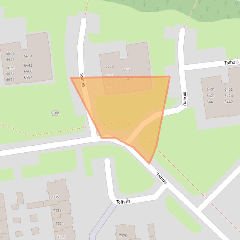 Kaart van postcodegebied 6537SZ.