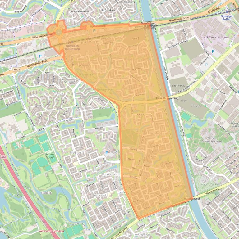 Kaart van postcodegebied 6538.