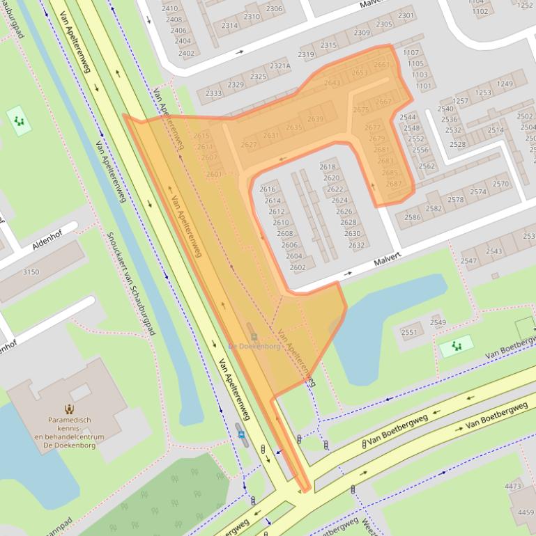 Kaart van postcodegebied 6538BC.