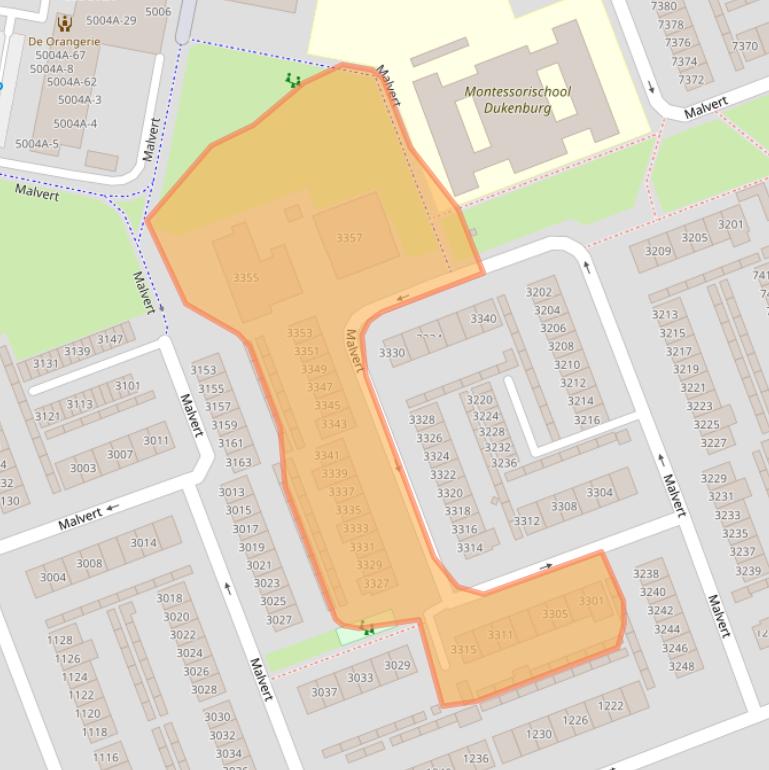 Kaart van postcodegebied 6538BT.