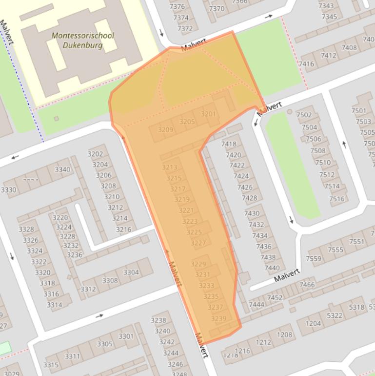 Kaart van postcodegebied 6538BW.