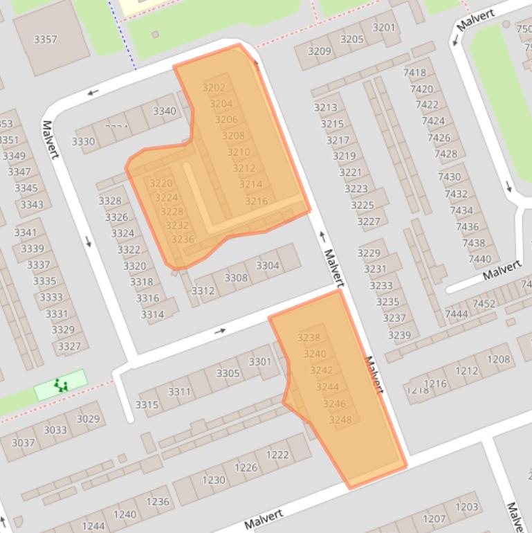 Kaart van postcodegebied 6538BX.