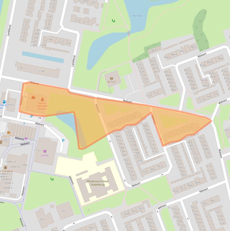 Kaart van postcodegebied 6538DG.