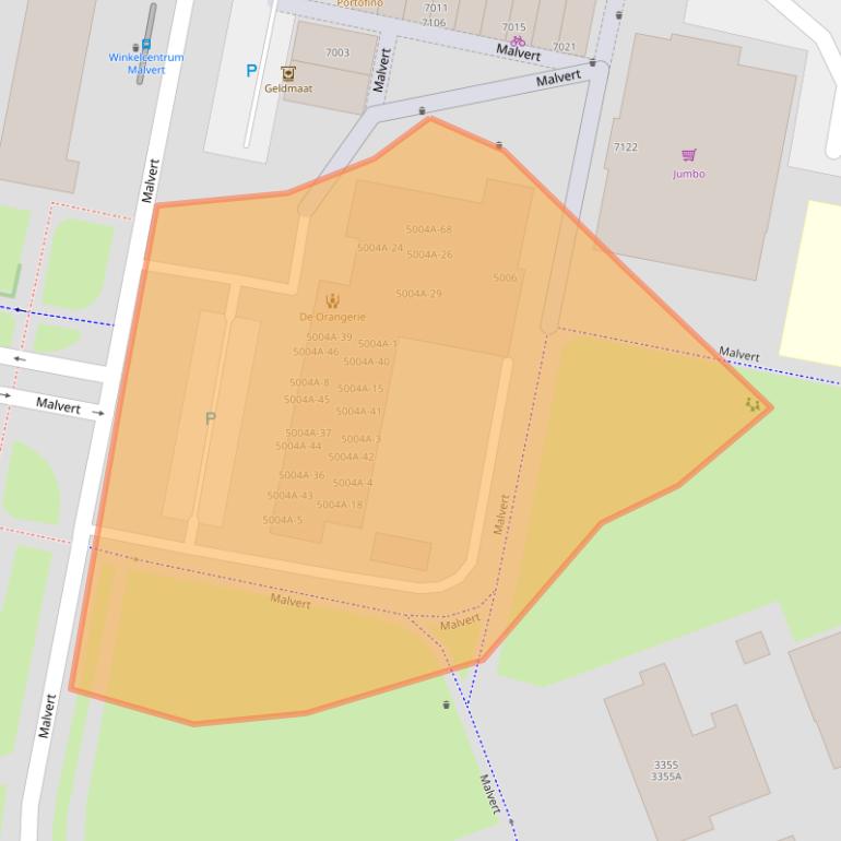 Kaart van postcodegebied 6538DM.