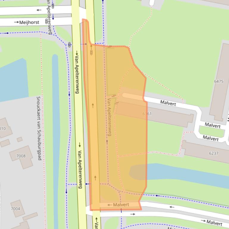 Kaart van postcodegebied 6538DZ.