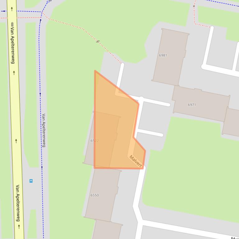 Kaart van postcodegebied 6538EE.