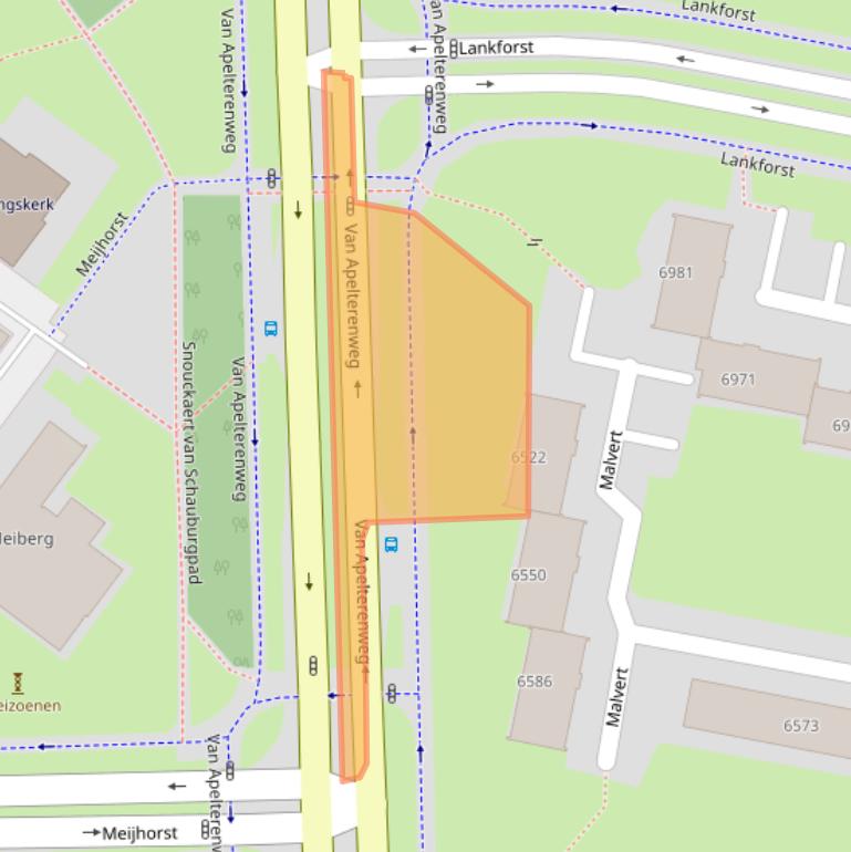Kaart van postcodegebied 6538EG.