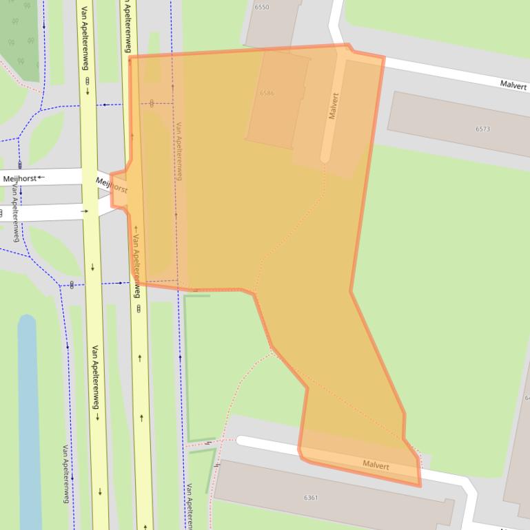 Kaart van postcodegebied 6538EJ.