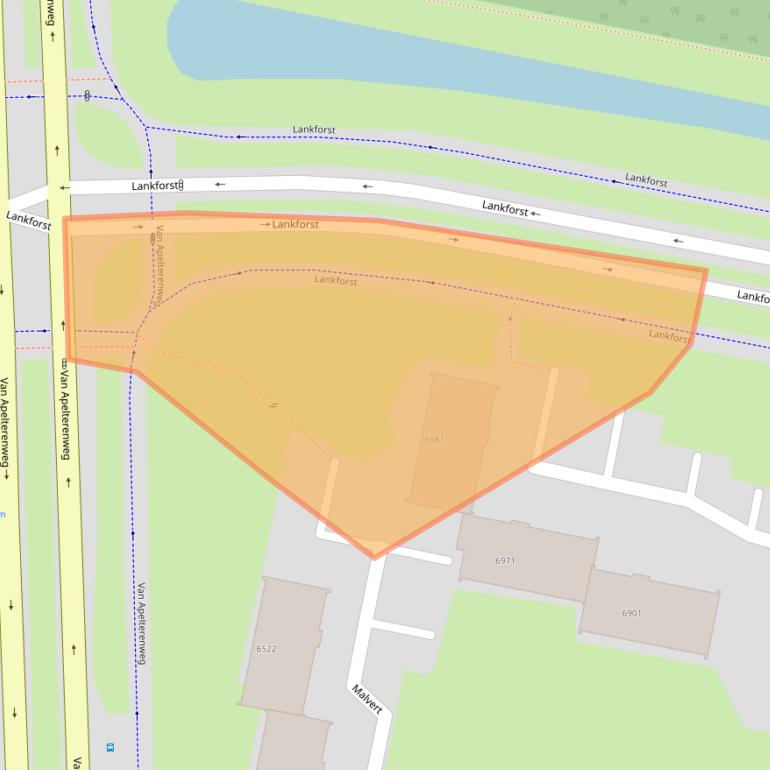 Kaart van postcodegebied 6538EZ.