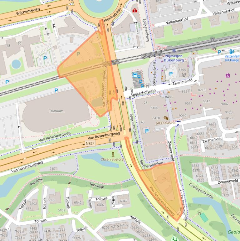 Kaart van postcodegebied 6538LH.