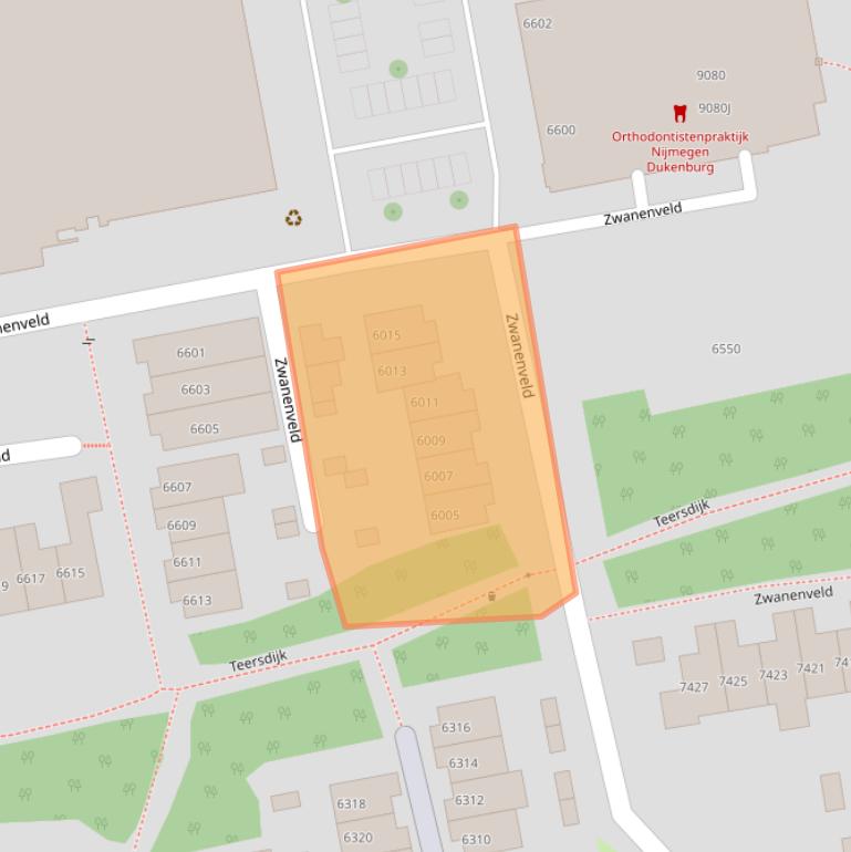 Kaart van postcodegebied 6538RL.