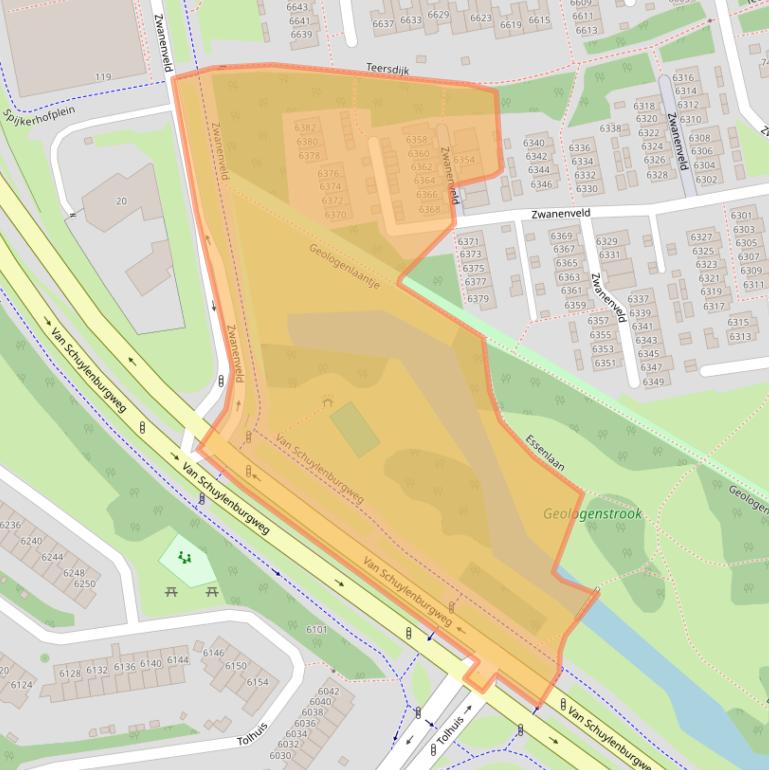 Kaart van postcodegebied 6538RS.