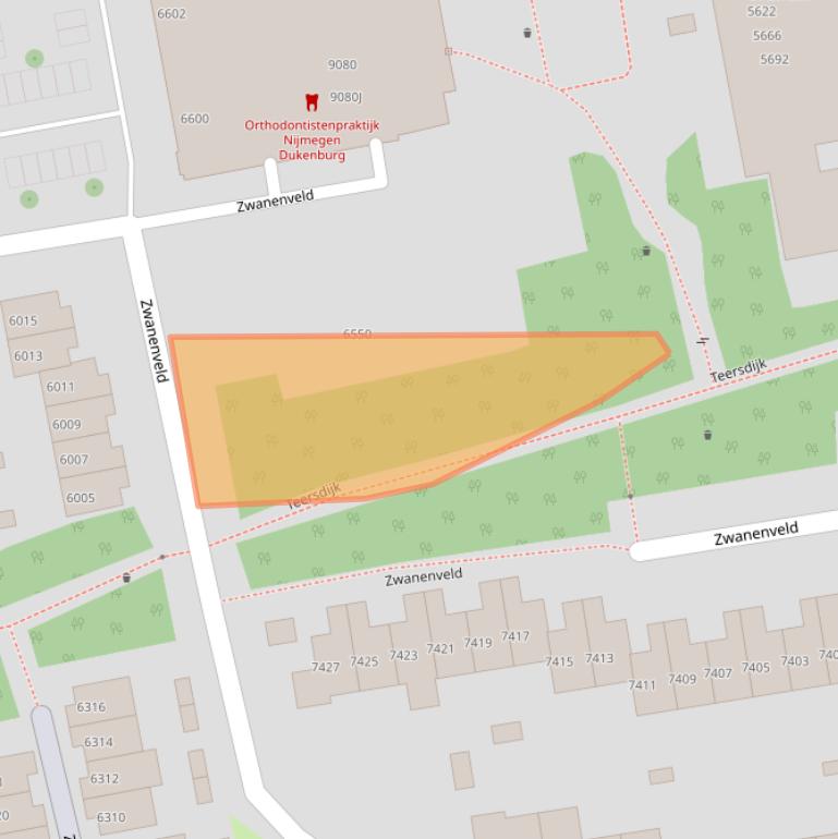 Kaart van postcodegebied 6538RV.