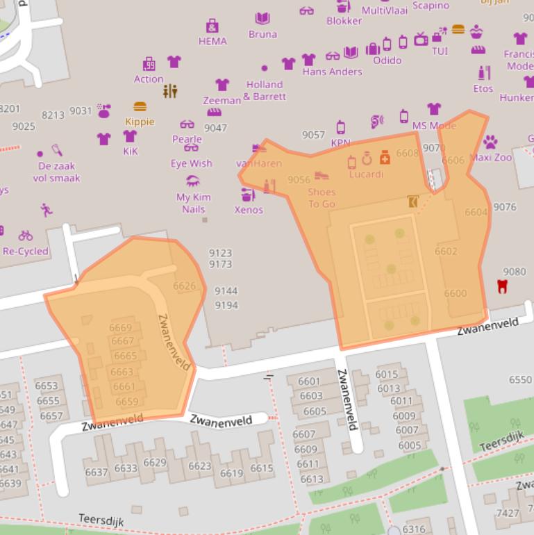 Kaart van postcodegebied 6538RZ.