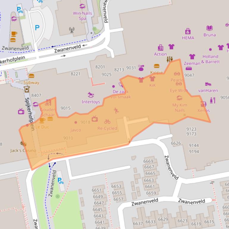 Kaart van postcodegebied 6538SB.