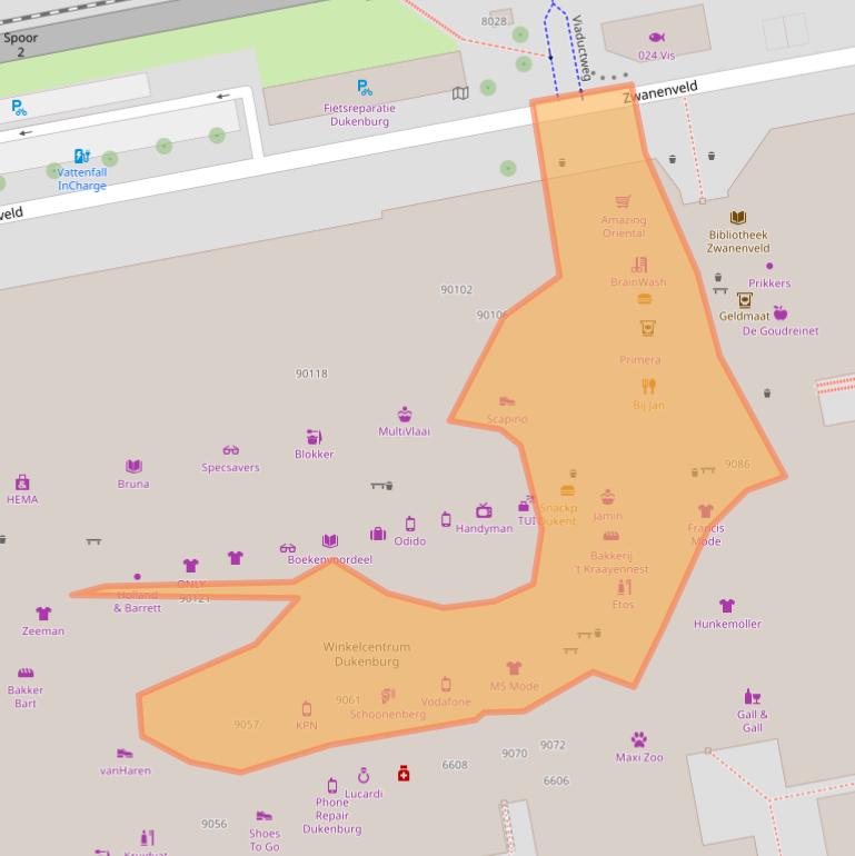 Kaart van postcodegebied 6538SG.