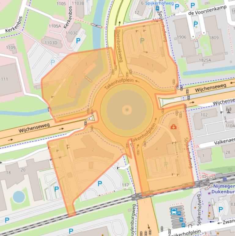 Kaart van postcodegebied 6538SZ.