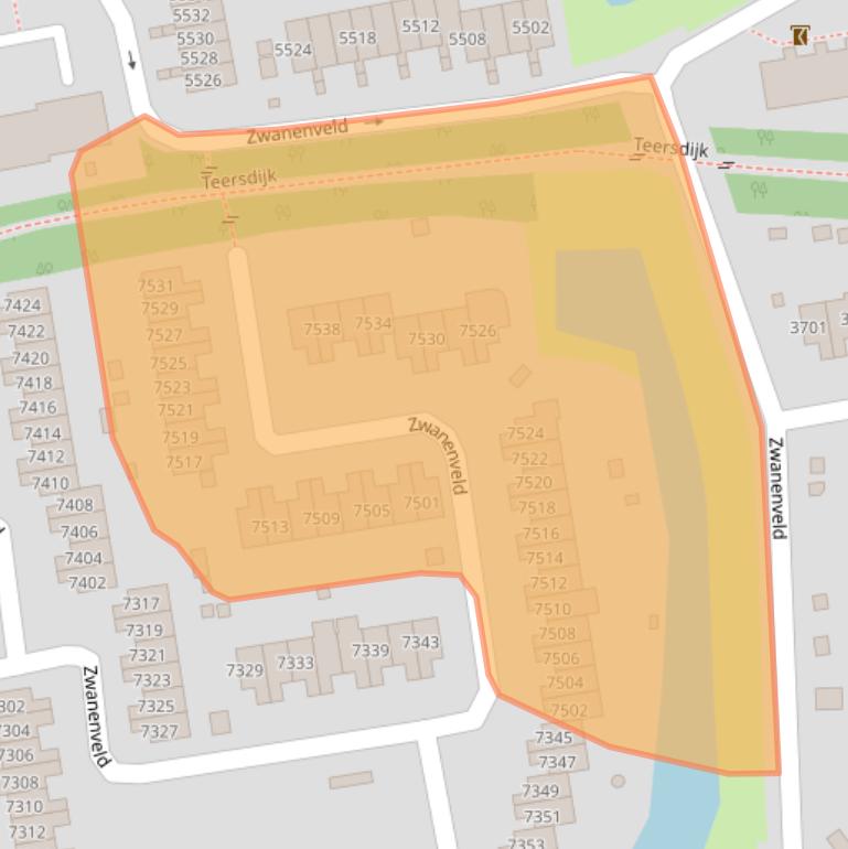 Kaart van postcodegebied 6538TP.