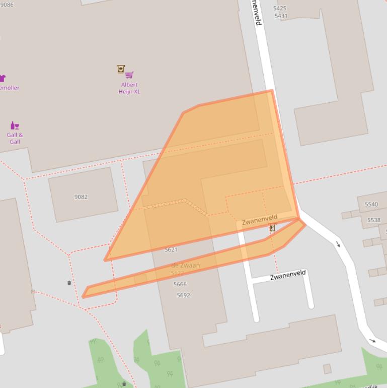 Kaart van postcodegebied 6538VT.