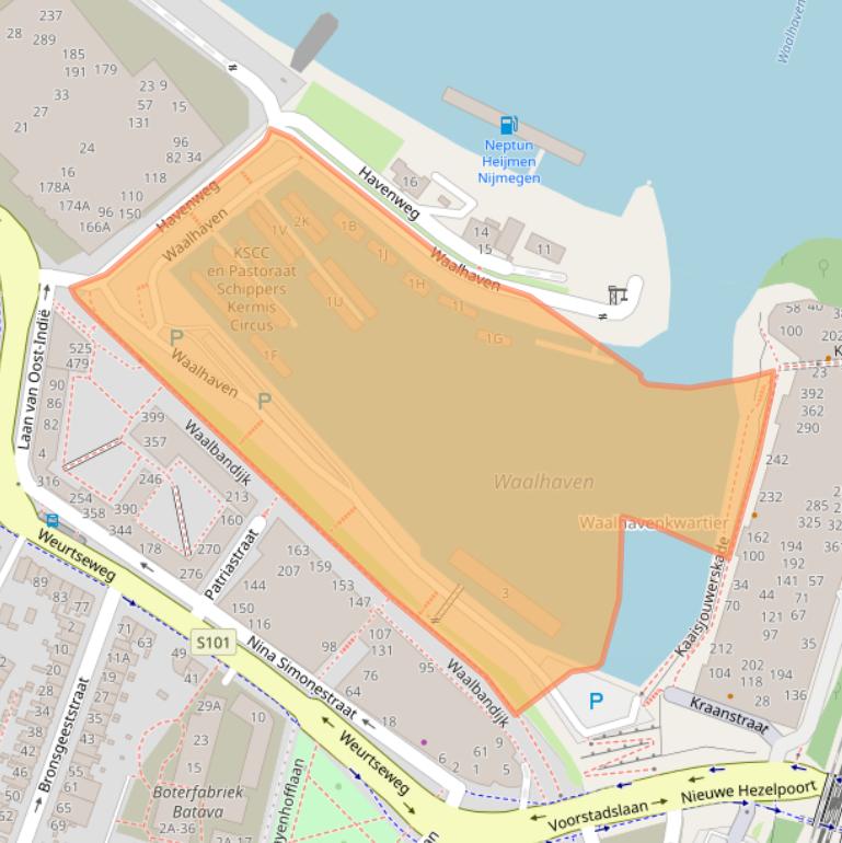 Kaart van postcodegebied 6541AG.