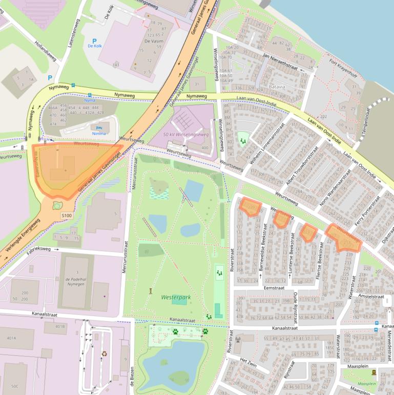 Kaart van postcodegebied 6541AT.