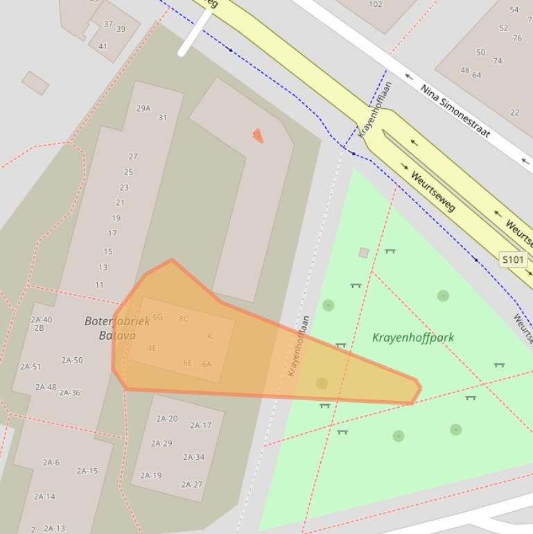 Kaart van postcodegebied 6541BG.