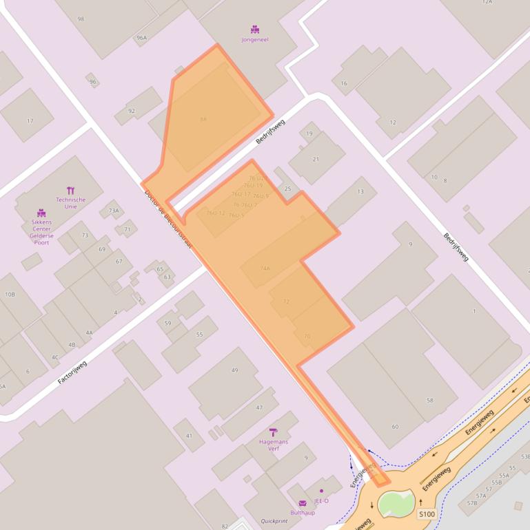 Kaart van postcodegebied 6541DK.