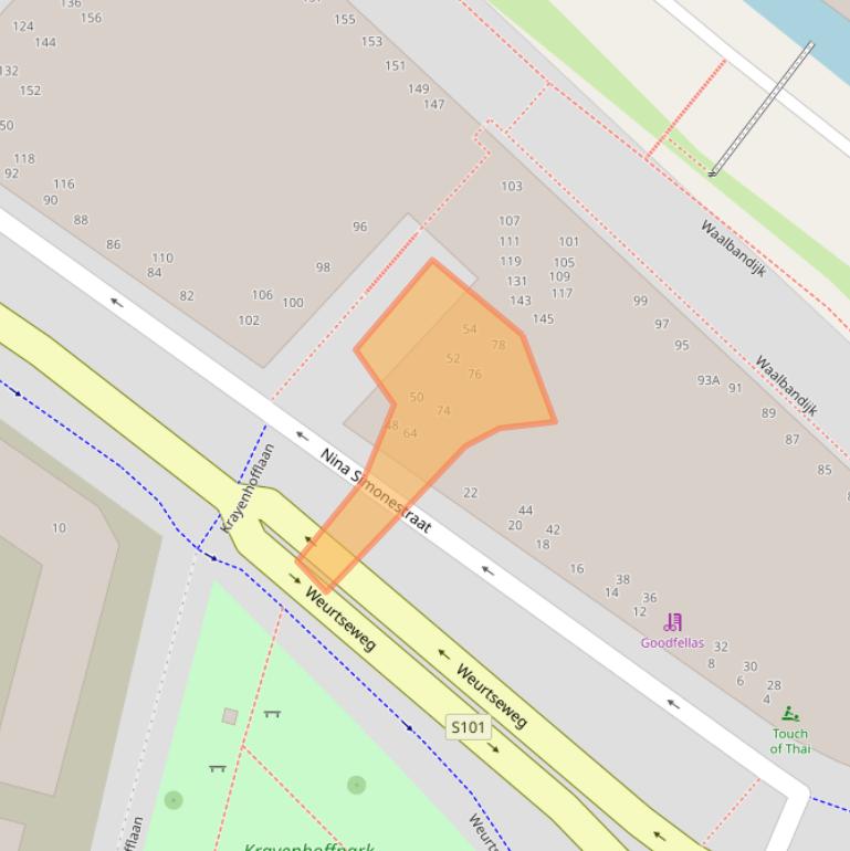 Kaart van postcodegebied 6541EB.