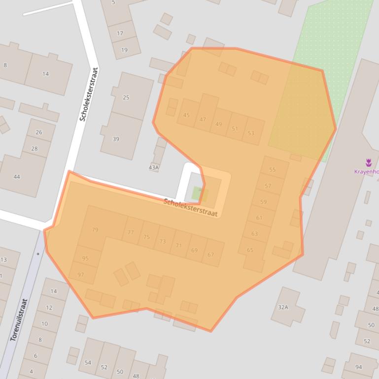Kaart van postcodegebied 6541LB.