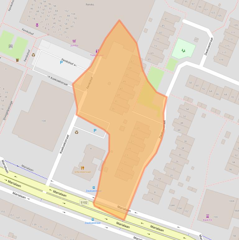 Kaart van postcodegebied 6541NZ.