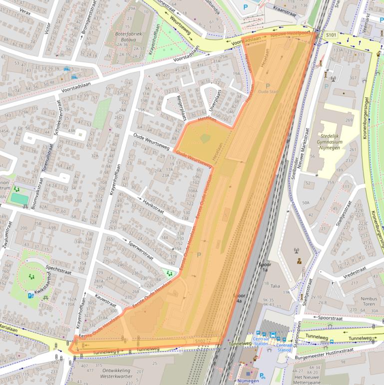 Kaart van postcodegebied 6541PA.