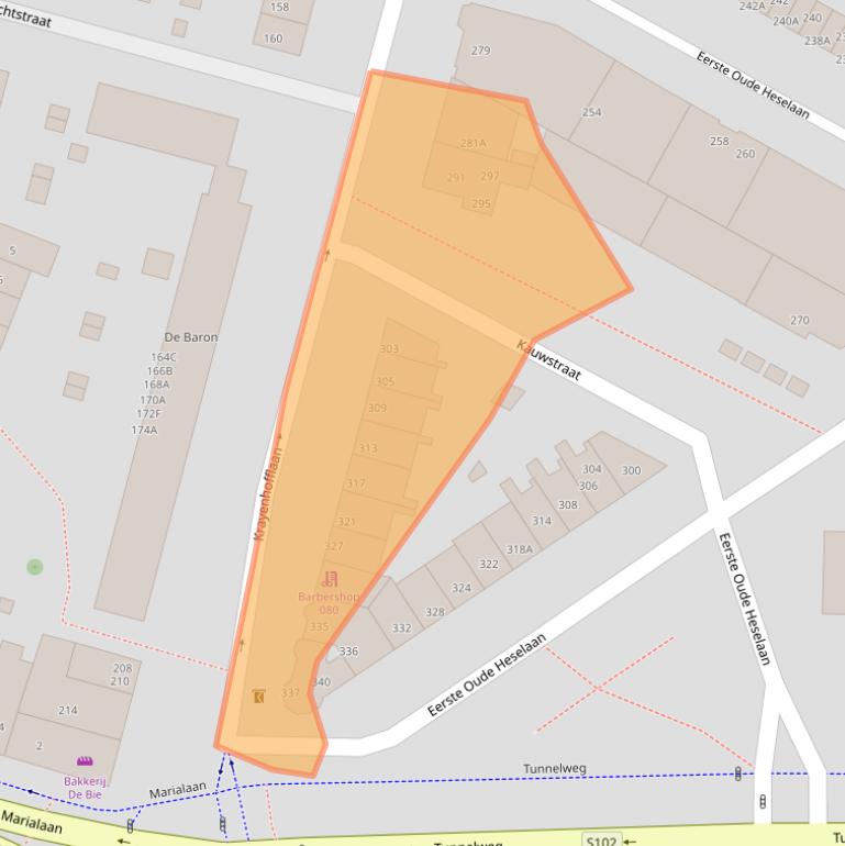 Kaart van postcodegebied 6541PS.