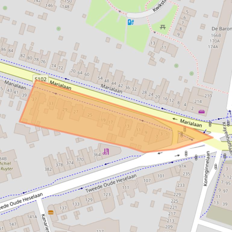 Kaart van postcodegebied 6541RA.