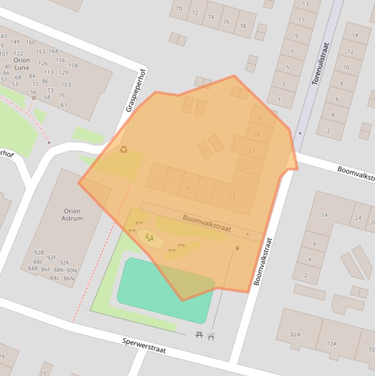 Kaart van postcodegebied 6541RV.