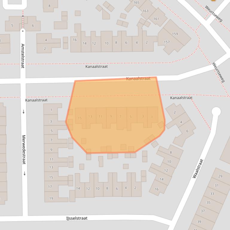 Kaart van postcodegebied 6541XJ.