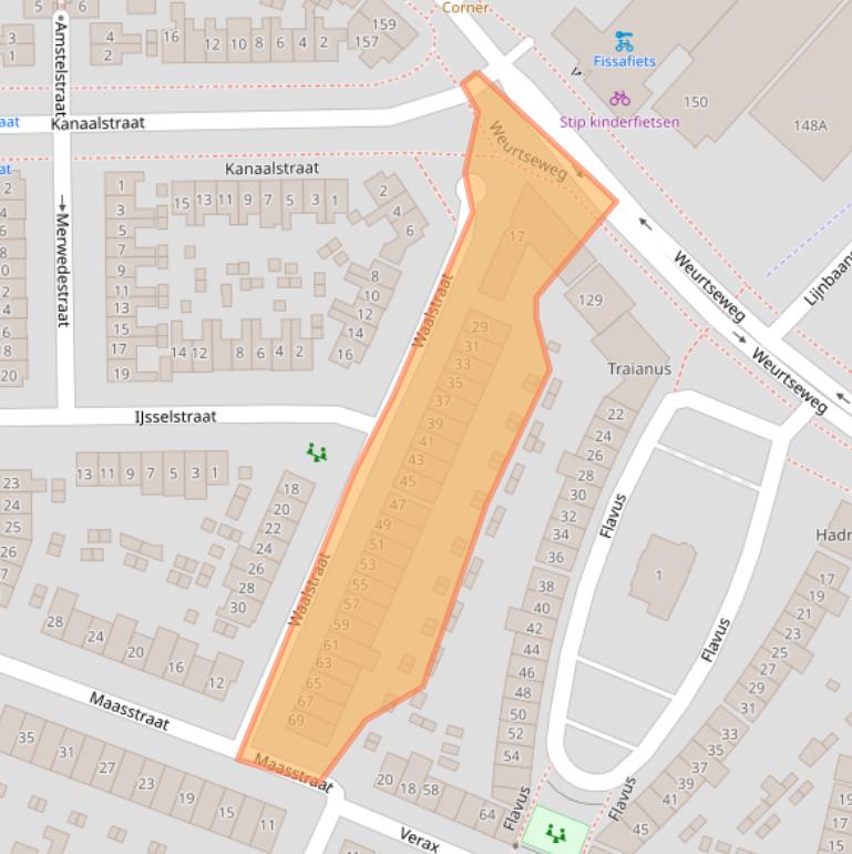 Kaart van postcodegebied 6541XW.