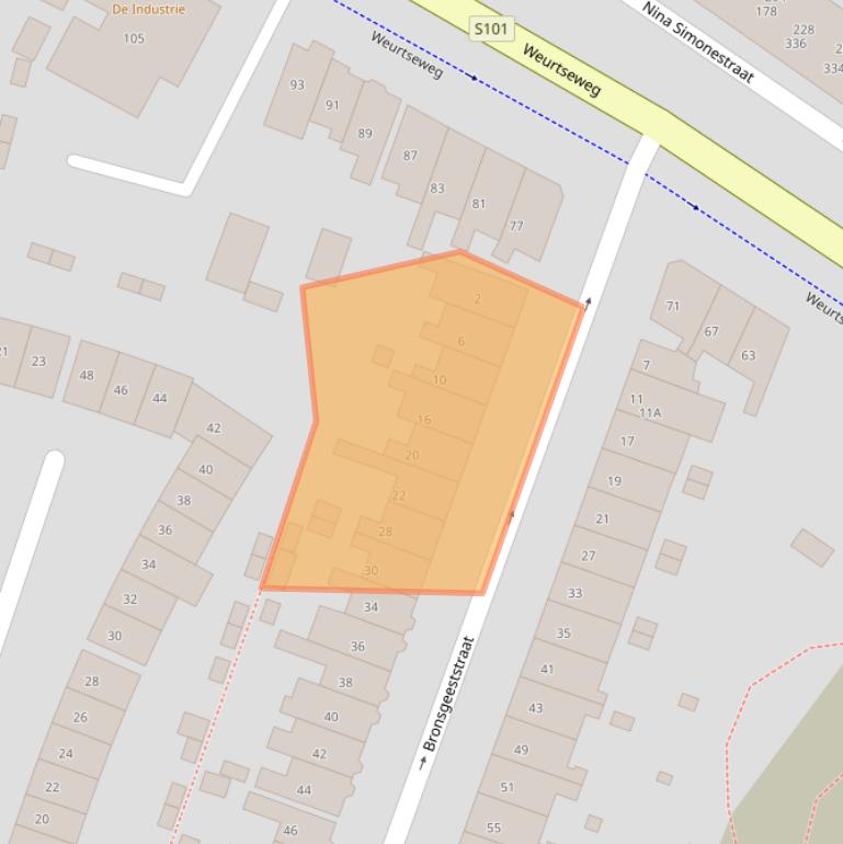 Kaart van postcodegebied 6541ZL.