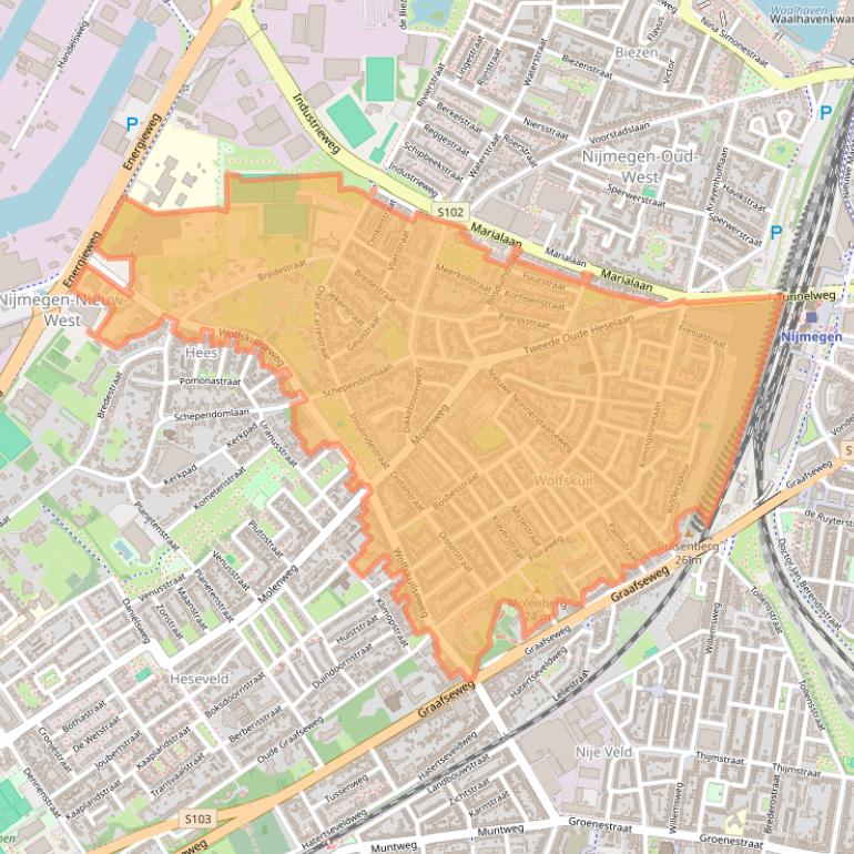 Kaart van postcodegebied 6542.