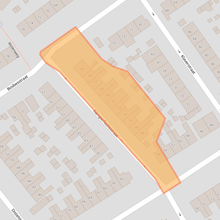 Kaart van postcodegebied 6542LZ.