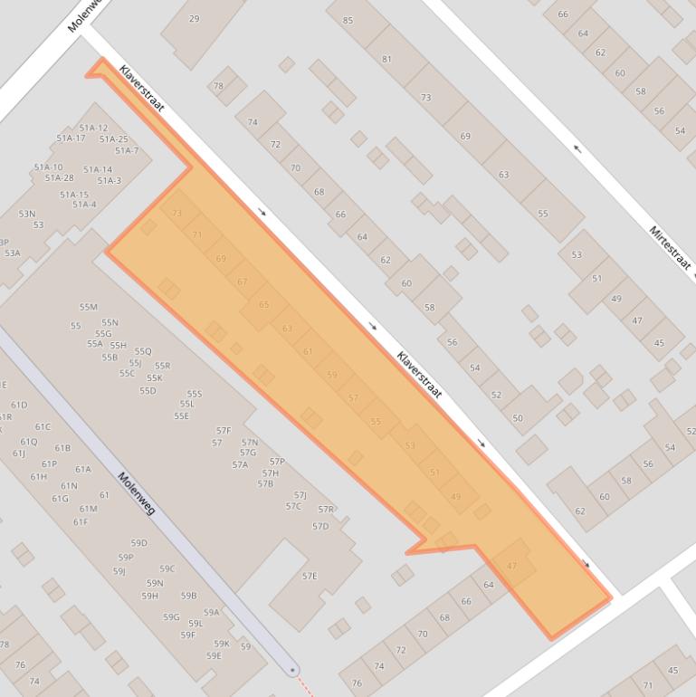 Kaart van postcodegebied 6542MG.