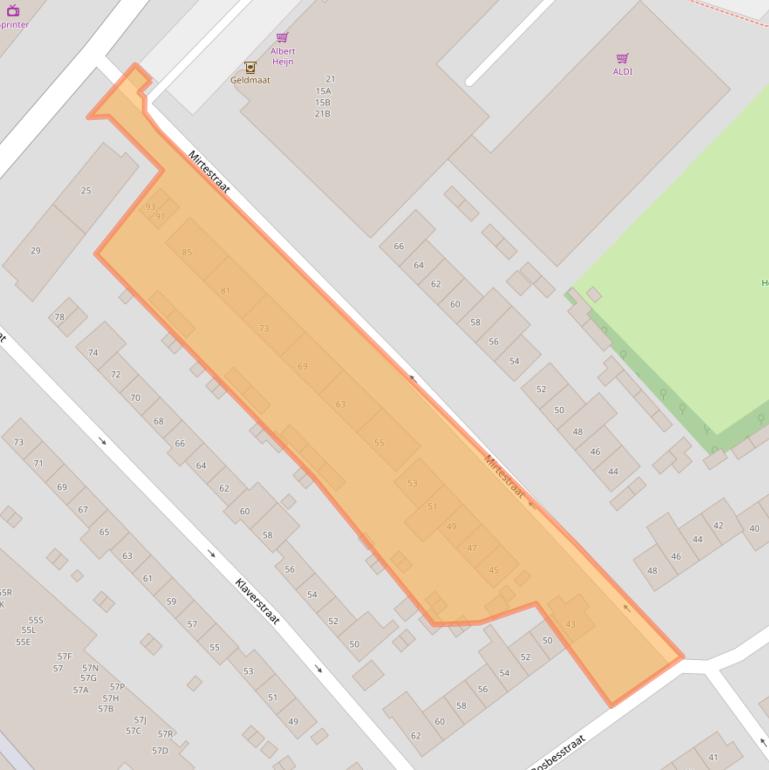 Kaart van postcodegebied 6542MP.