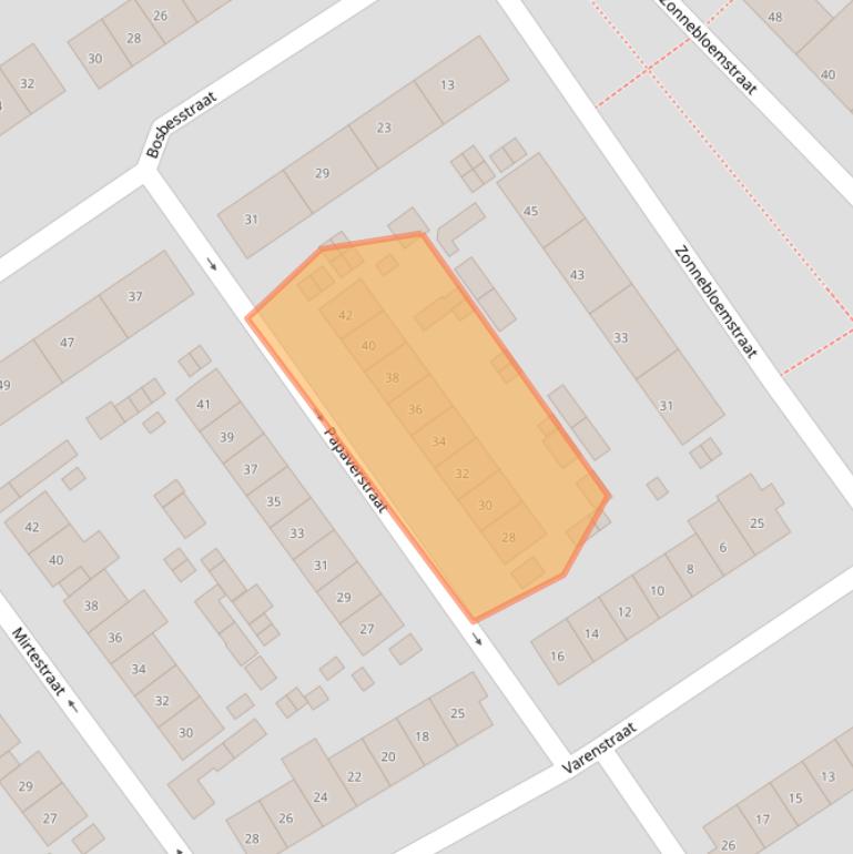 Kaart van postcodegebied 6542MZ.