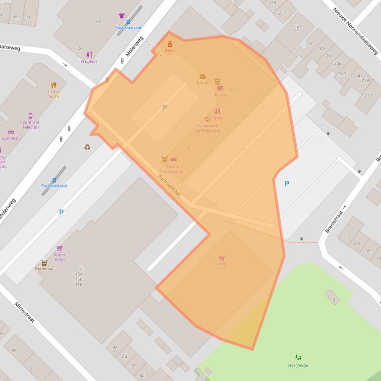 Kaart van postcodegebied 6542NX.