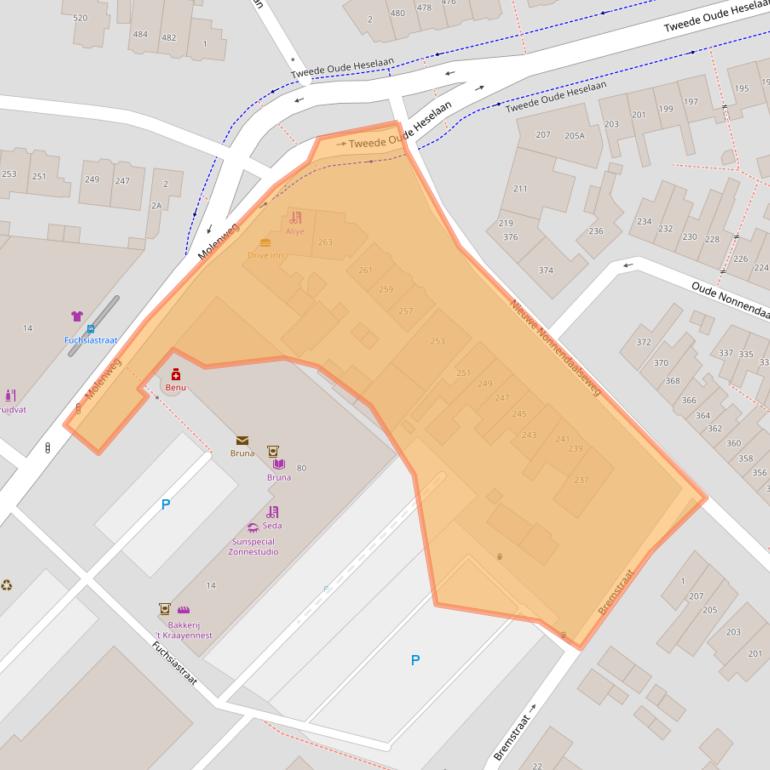 Kaart van postcodegebied 6542PH.