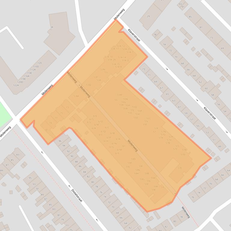 Kaart van postcodegebied 6542PS.